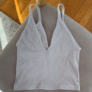 FP Movement by Free People Ribbed Tank Top in Light Gray